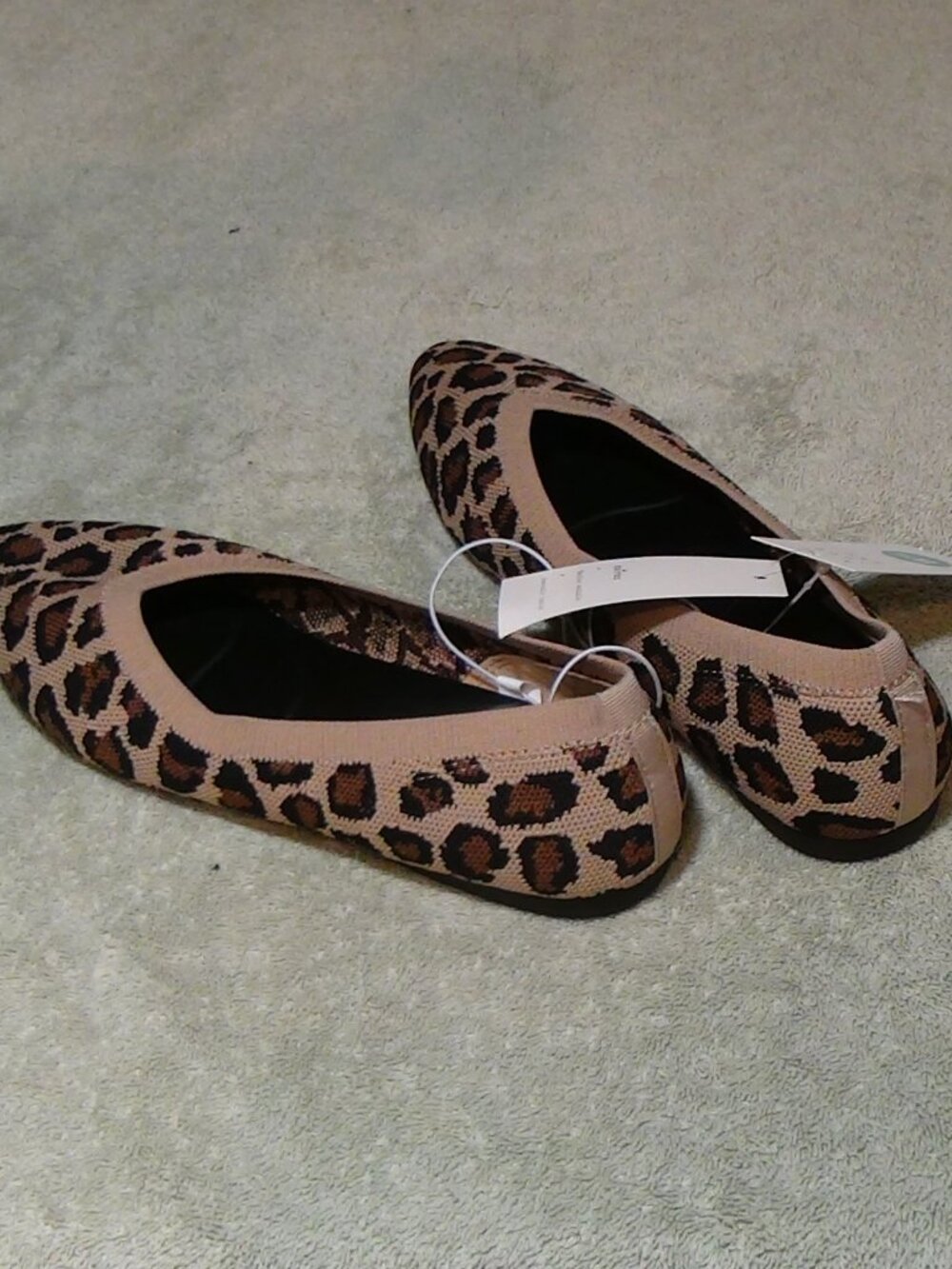 Women’s Claire Knit Washable Ballet Flats Brown Animal Print Size 8.5 A New Day